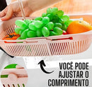 Escorredor De Pia e Talheres Com Alças Cesta Ajustável Para Alimentos, Verduras,
