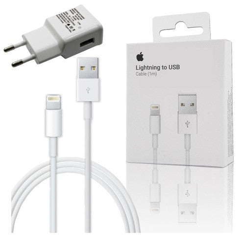 Carregador + Cabo USB 1m para iPhone 5W — Compatível com iPhone 5 ao 11