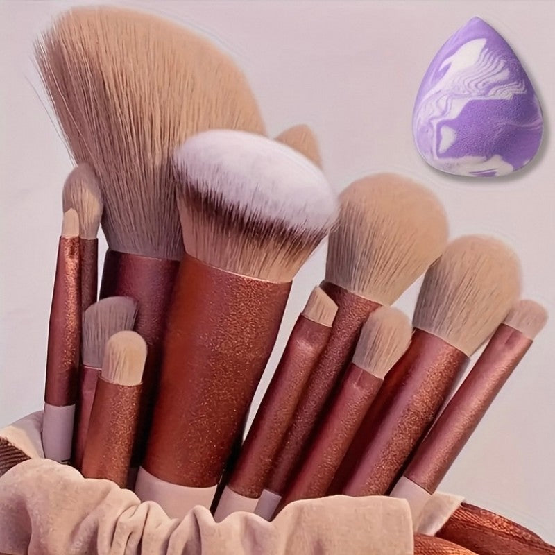 Kit Profissional de Pincéis de Maquiagem – 13 Peças para um Acabamento Impecável