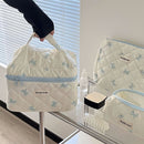 Bolsa de maquiagem de algodão acolchoado para mulheres Organizador cosmético com