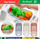 Escorredor De Pia e Talheres Com Alças Cesta Ajustável Para Alimentos, Verduras,