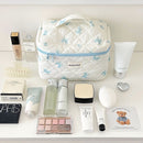 Bolsa de maquiagem de algodão acolchoado para mulheres Organizador cosmético com
