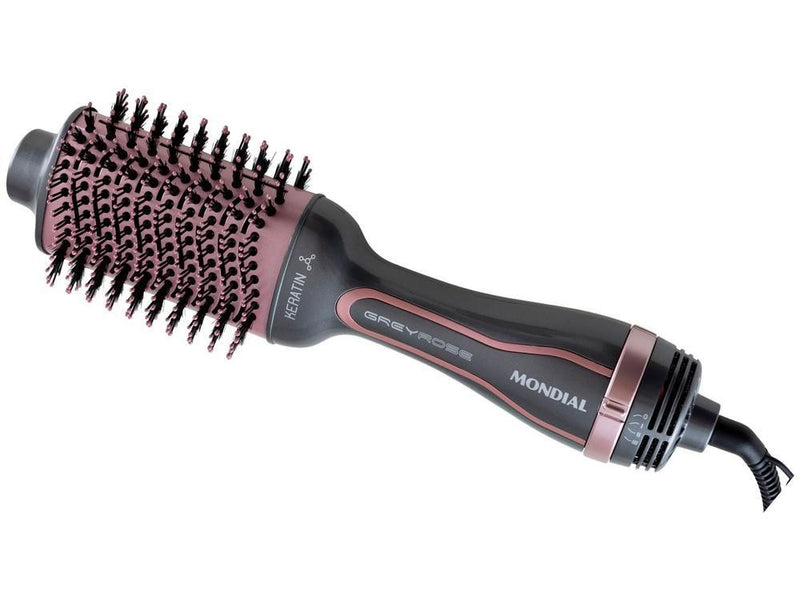 Escova Secadora Mondial Grey Rose Queratina Bivolt – Seque, Alise e Modele com Praticidade!