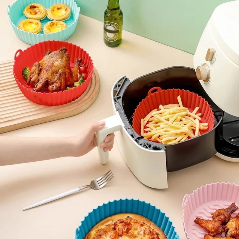 Cesta de Silicone para Air Fryer — Reutilizável, Prática e Fácil de Limpar!
