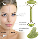 Rolo de jade natural massageador para rosto rolo de levantamento facial anti-rug