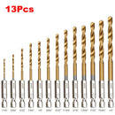 Kit 13 Brocas de Titânio 1,5–6,5mm – Mais Precisão e Resistência para Seus Projetos!