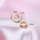 Arco-íris cz huggies hoop brincos menina minúsculos anéis cartilagem pequena hél