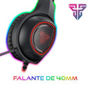Headset Gamer Fantech HG16 Sniper 7.1 USB RGB com Microfone e Drivers 50mm