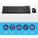 Kit Teclado e Mouse Sem Fio Multilaser TC251 Preto USB 2.4GHz com Teclas Flutuantes e 1200 DPI