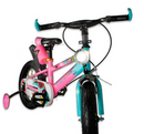Bicicleta Infantil Aro 14 Rosa Shark com LED | Pneu Grosso, Rodinhas Laterais e Freio V-Brake | 3 a 7 Anos