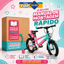 Bicicleta Infantil Aro 14 Rosa Shark com LED | Pneu Grosso, Rodinhas Laterais e Freio V-Brake | 3 a 7 Anos